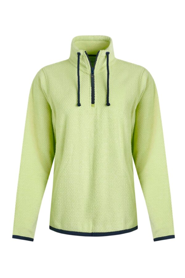 Odina Eco Quarter Zip Textured Fleece Acid Lime Weird Fish - Image 2