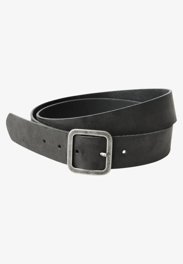 Square Frame Buckle Belt Suede Black Cecil - Image 2