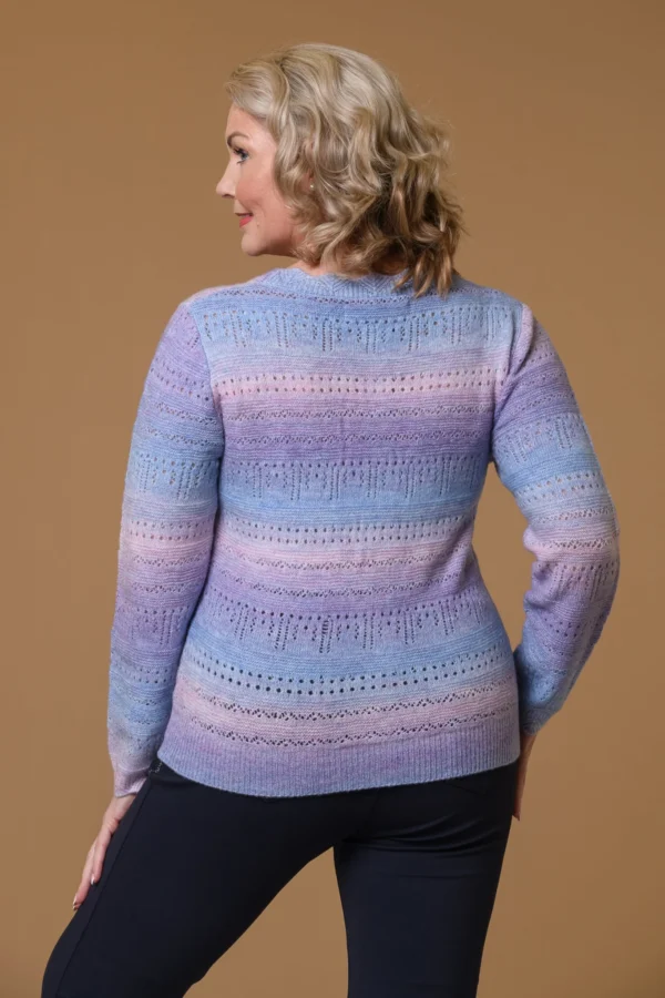 Chunky Pointelle Cardigan Lilac Paco - Image 2