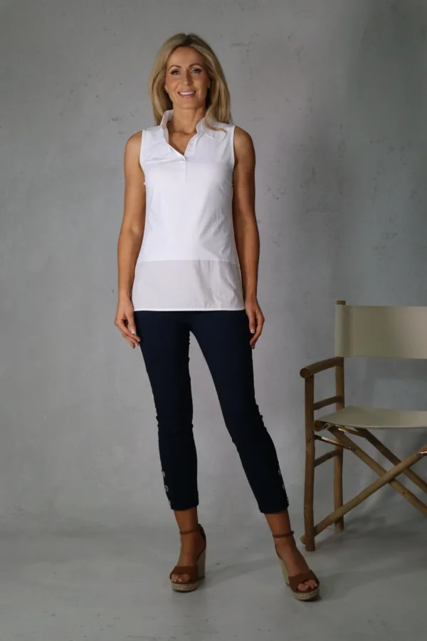 Sienna Layering Shirt Sleeveless White Deck