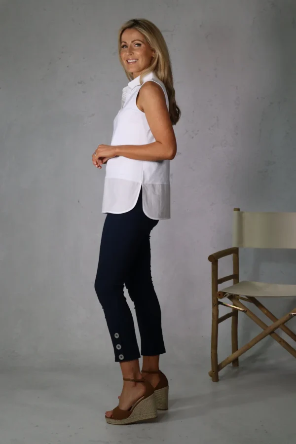 Sienna Layering Shirt Sleeveless White Deck - Image 2