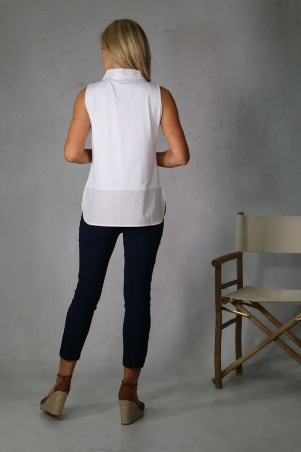 Sienna Layering Shirt Sleeveless White Deck - Image 3