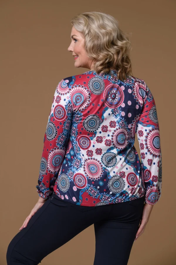 Spiral Print Supersoft Top Navy Paco - Image 2