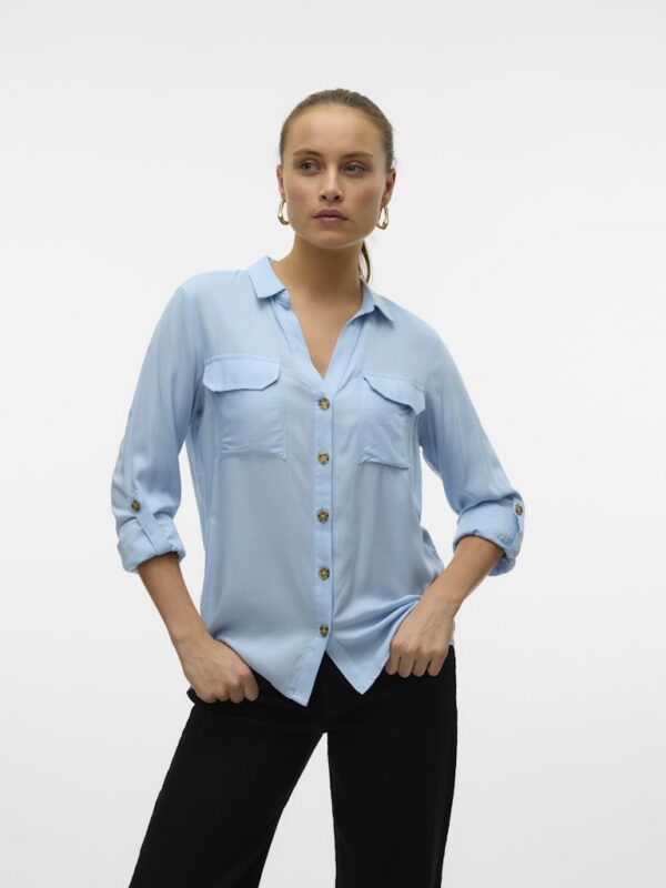 VMBumpy Long Sleeve Shirt Cashmere Blue Vero Moda