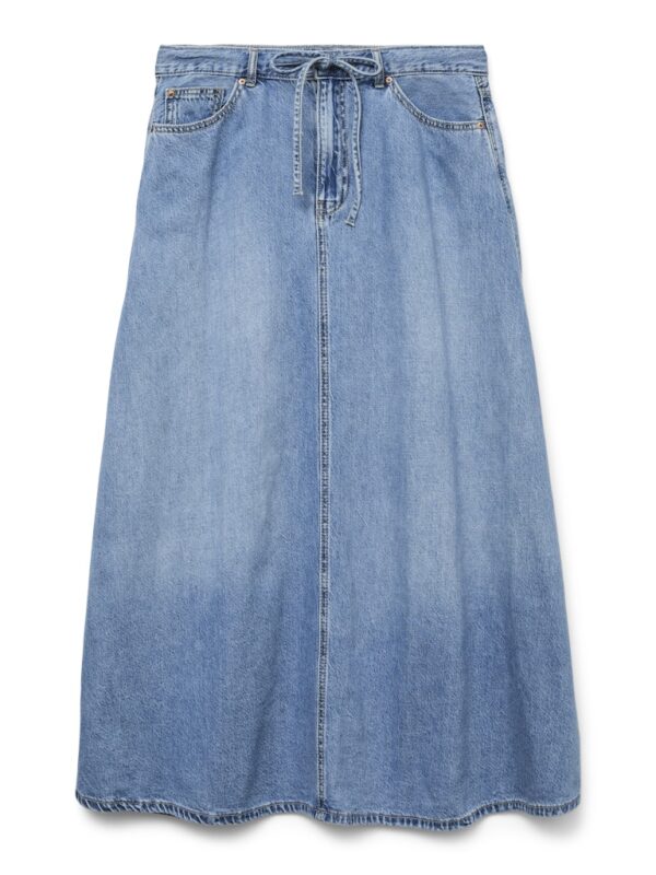 VMHilla Wide 7/8 Denim Skirt Ligh Blue Denim Vero Moda - Image 3