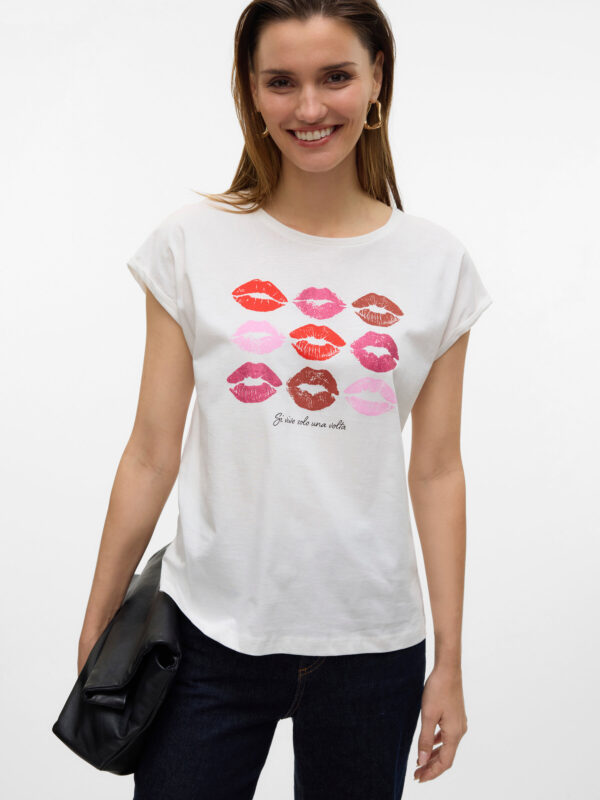 VMCysma T-Shirt Snow White Pink Lips Vero Moda