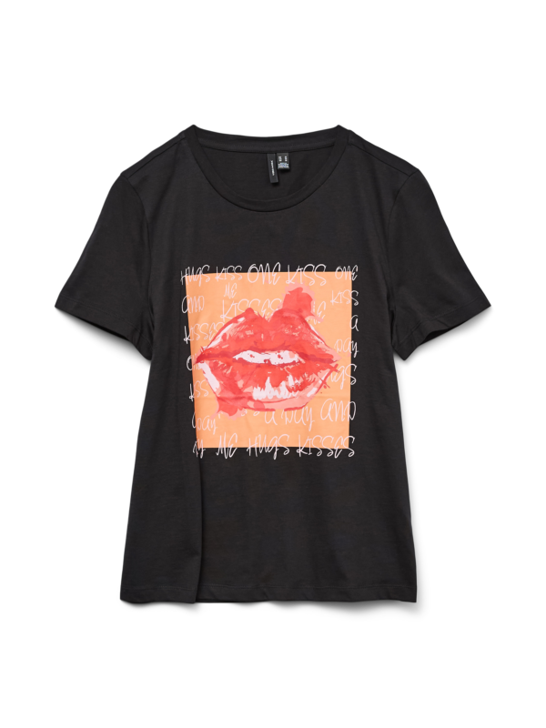 VMSori Francis T-Shirt Black Square Kiss Vero Moda