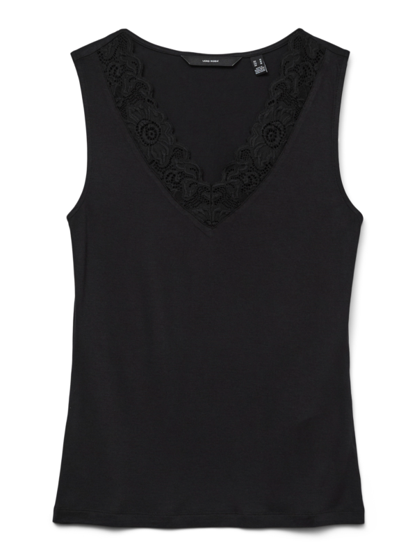 VMRosa Lace V-Neck Sleeveless Top Black Vero Moda - Image 2