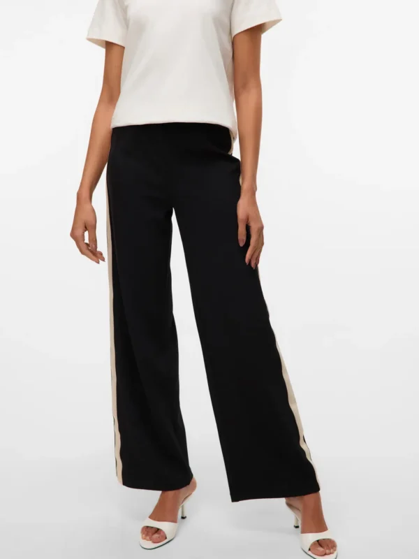 VMBerlin Wide Pant With Side Stripe 34 Black Vero Moda - Image 2