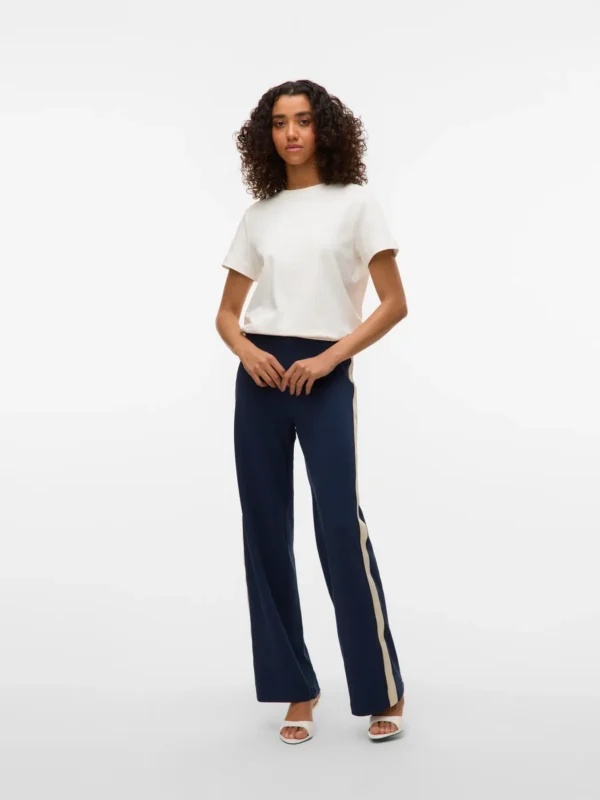 VMBerlin Wide Pant With Side Stripe 32 Navy Blazer Vero Moda