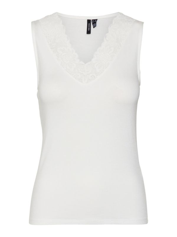 VMRosa Lace V-Neck Sleeveless Top Snow White Vero Moda - Image 2